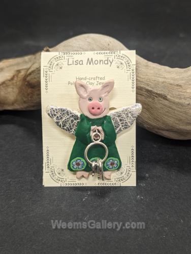 Pig with Wings Pin by Lisa Mondy